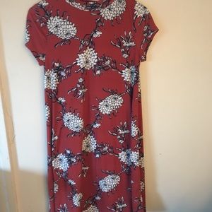 NWT Pink Rose Mock Neck Floral Dress